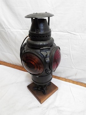 Vintage Adlake 4-Way Railroad Switch Signal Lantern Train RR Lamp