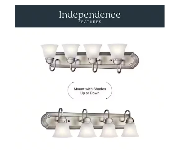 Vaidade de banho KICHLER Independence 30 polegadas 4 luzes níquel escovado vidro fosco - Imagem 4 de 4