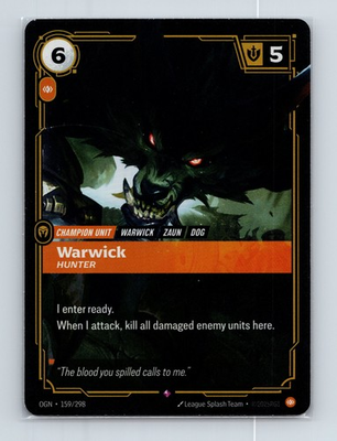 #ad #ad Warwick Hunter Rare Origins 159 298 NM $1.50