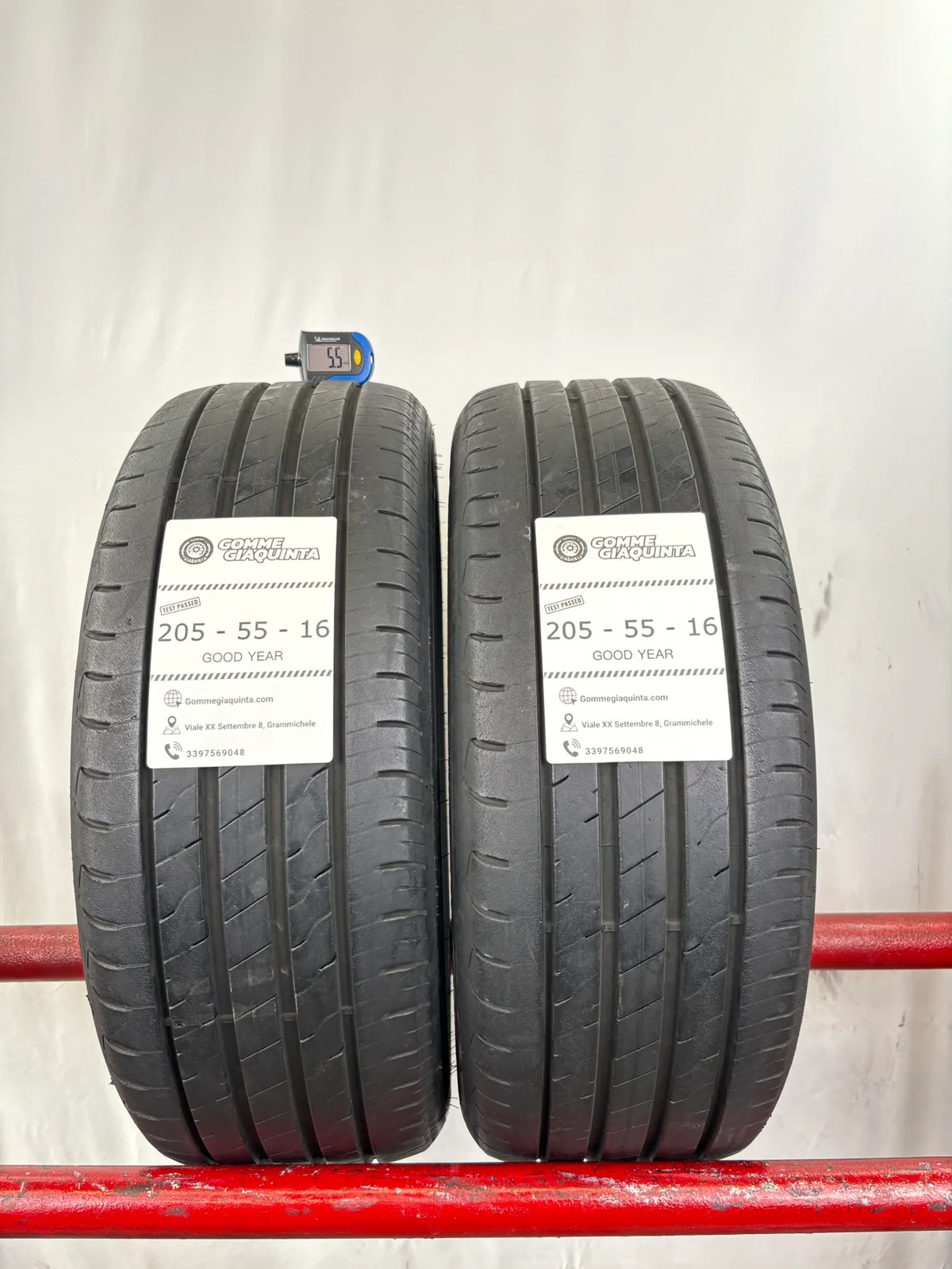 Pneumatici usati 205 55 r16 91v Gomme Estive 2 PZ Good-year Batt 5,1mm Dot 21