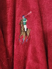 Polo Ralph Lauren Men's Red Terry Belted Robe Embroidered Logo One Size