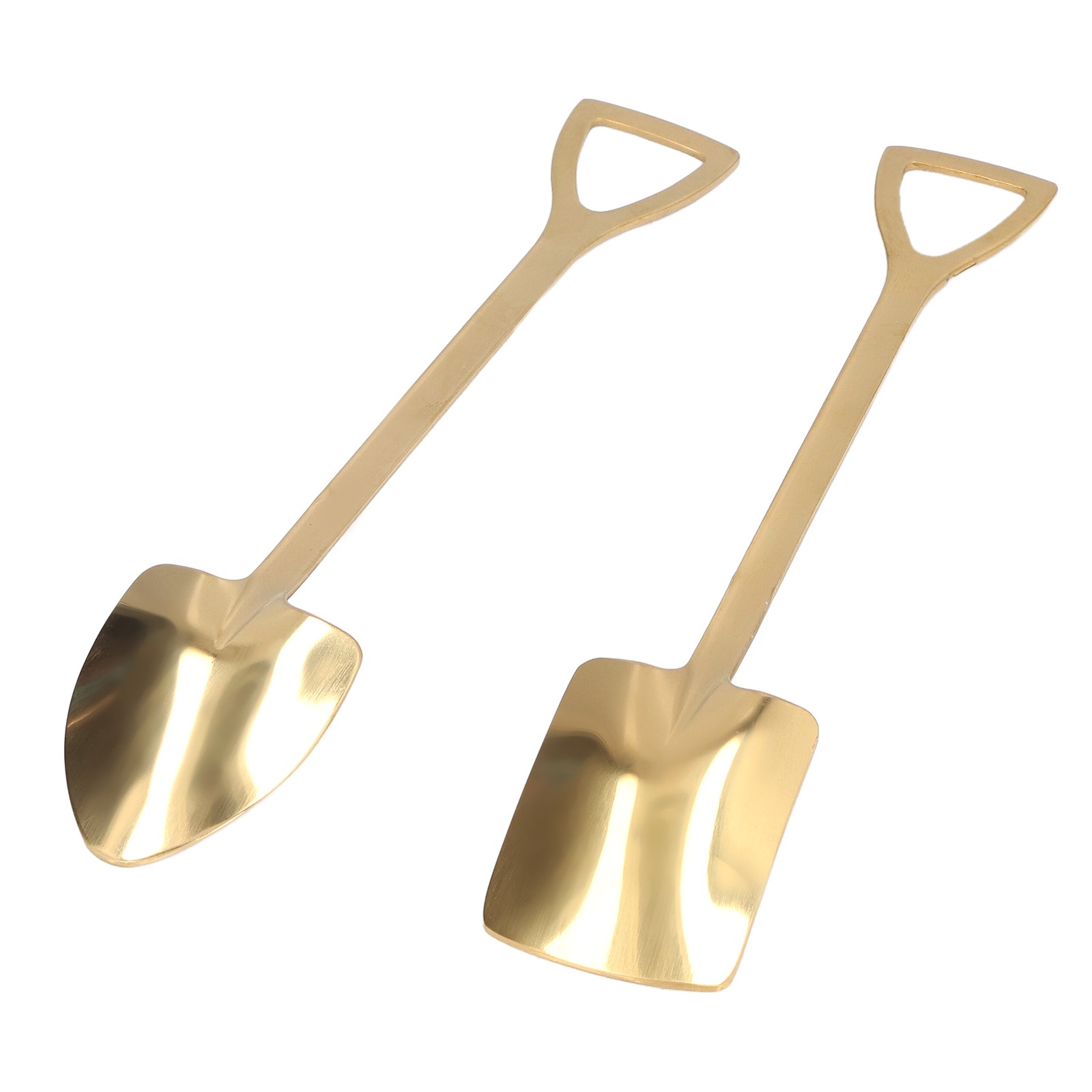 2Pcs Shovel Spoons Stainless Steel Sturdy Durable Anticorrosion Glossy Ergonomic