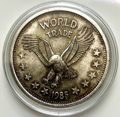 Vintage 1983 Eagle World Trade 1 OZ 999 Fine Silver Round “One