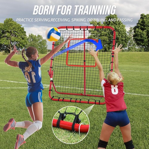 Volleyball Rebounder Netz 3,8 × 4,5 Fuß, Trainingsgerät mit Winkelverstellung - Bild 7 von 19