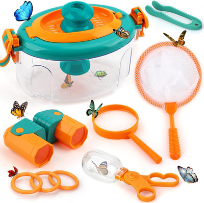 Bug Catcher for Kids Outdoor Toys with Butterfly Net, Bug Habitat with Magnified