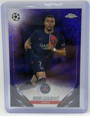 KYLIAN MBAPPE 2023-24 TOPPS CHROME PURPLE SPARKLE 149/299 #21 PSG