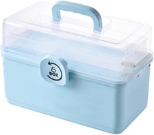 Large-Capacity Multi-Layer Portable Emergency Medical Box 13"x8.5"x7.5" 