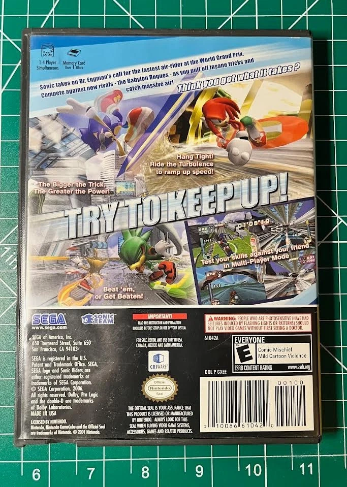 Sonic Riders (Player's Choice) Nintendo GameCube, 2006 CIB TESTED - Image 2 of 4