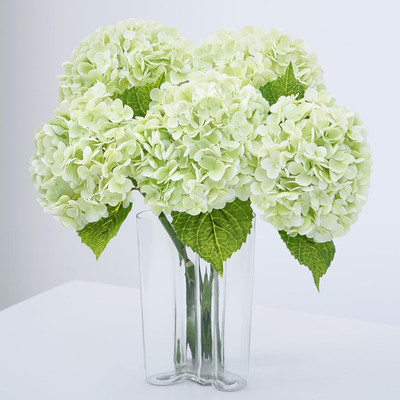 21'' Real Touch Green Hydrangea Artificial Flowers with Long Stem & Leaves, Full 