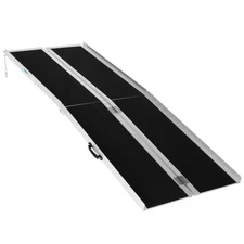 84" Aluminum Multi-Folding Wheelchair Ramp Portable Non-Skid 600Lbs Capacity