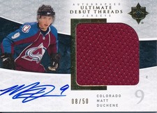 2009/10 Ultimate Collection SDT-MD Matt Duchene Ultimate Debut Threads HARD Auto