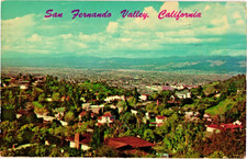 San Fernando Valley Hollywood Hills Postcard 1960s Warner Bros. Studio