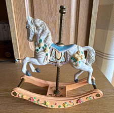 Vintage-Style Carousel Miniature Rocking Horse Figurine,