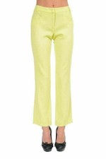 Just Cavalli Women's Light Green Cropped Casual Pants Capri US 4 IT 40