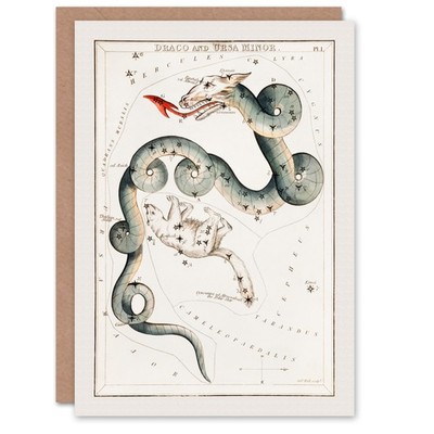 Sidney Hall Kunstkarte Draco und Ursa Minor Sternbild