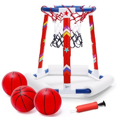 EagleStone Pool Basketball Set mit 3 Bällen & Pumpe