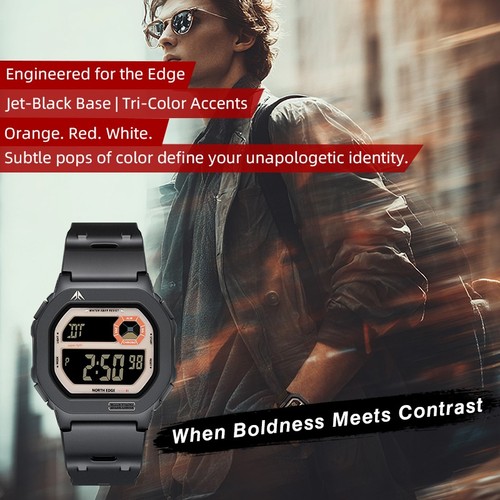 NORTH EDGE X1 Men's Watch 50M Waterproof Shockproof Outdoor Sports Watches - Picture 11 of 18