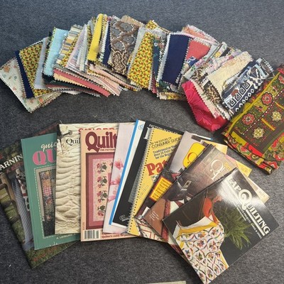 Vintage Quilting Book Pattern Lot Fabric Swatches Quiltmaker Sewing Craft