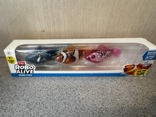 New Zuru Pets Alive Robo Fish Swimming 3pk Pink Blue Nemo Orange Water Activated