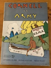 1940 ARMY v CORNELL FOOTBALL PROGRAM/WONDERFUL COVER WITH MICHIE STADIUM-W.POINT