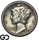 1942/41 Mercury Dime *Scarce Mint Error* 10C Choice XF, Nice Toning