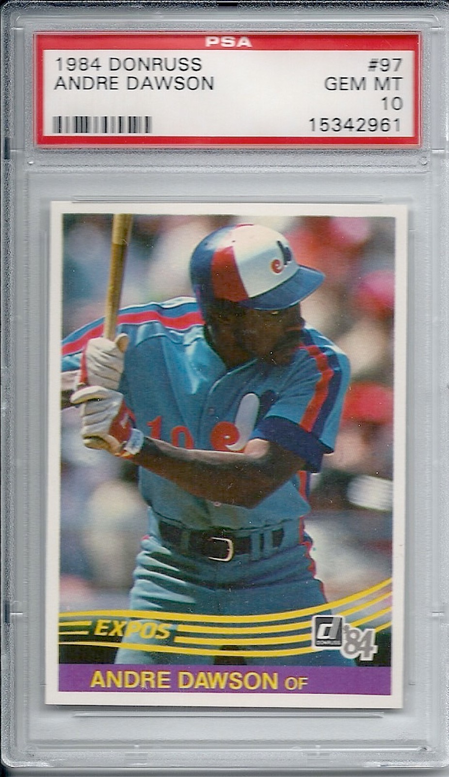 HOF Andre Dawson Montreal Expos 1984 Donruss #97 PSA 10 GEM MT