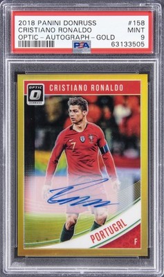 2018 PANINI DONRUSS OPTIC-AUTO-GOLD #158 CRISTIANO RONALDO 1/3 PSA