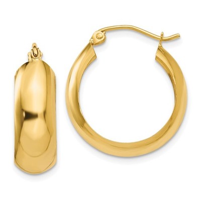 10K Gelbgold Creolen Geschenk für Damen L-14 mm, B-7 mm 2,23 gm