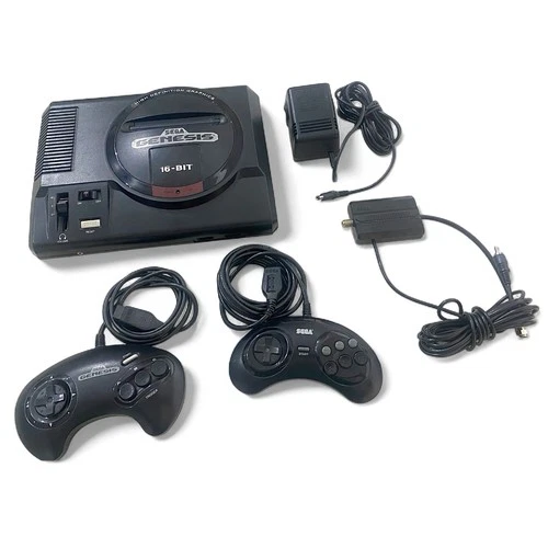 Original SEGA Vintage Genesis Model 1 MK-1601 Console & 2 Controllers Tested