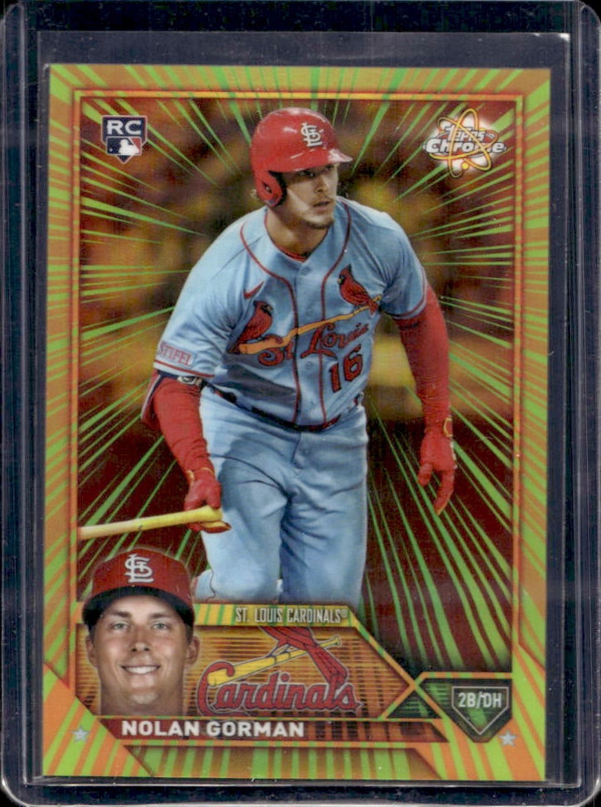 2023 Topps Chrome Update Nolan Gorman Radiating Rookies RC #RR-22 Cardinals
