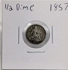 1857-P Philadelphia Seated Liberty Silver Half 1/2 Dime Better Grade