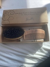 Pure Boar Bristle  Bamboo Hair Brush and comb For Thin  Normal Hair