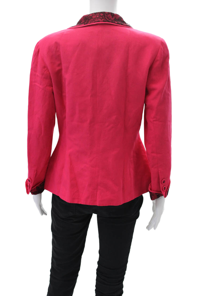 Giacca donna Yves Saint Laurent maniche lunghe foderata quattro bottoni rossa taglia 40