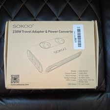 220V to 110V Step Down Voltage Converter 230W Power Converter 2-Outlet 4 USB