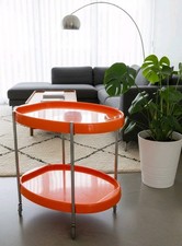 Vintage Servierwagen 70er Jahre – Orange Chrom – Space Age Barwagen Retro