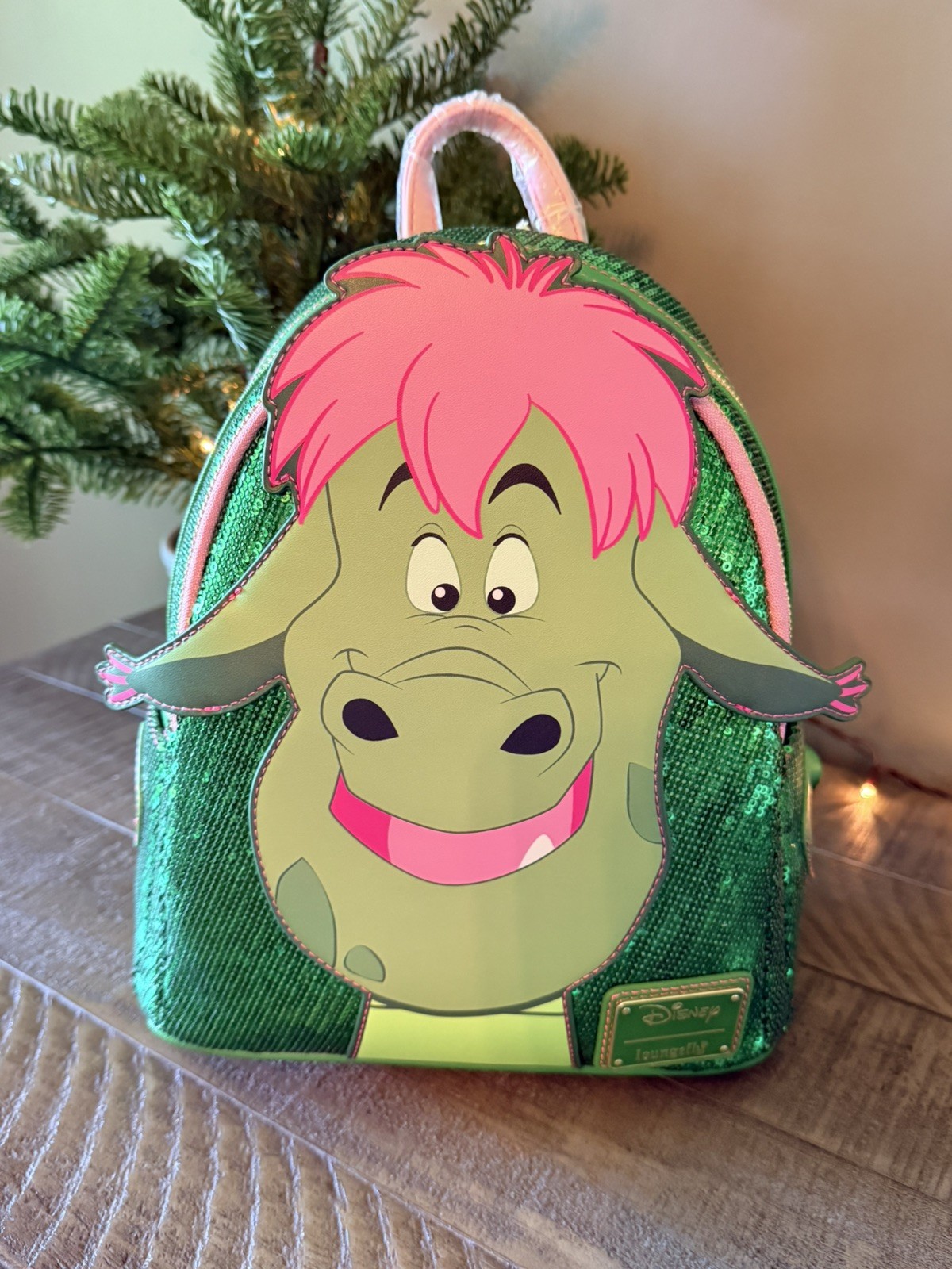 Loungefly Rare & HTF Pete's Dragon Sequin Elliott in Pristine Condition! 💚🐉🩷