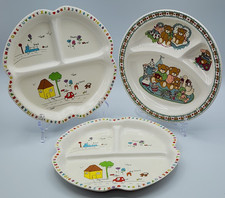 2 Vintage Melamine Anacapa Alphabet  Numbers 1 ENESCO Lucy  Me Divided Plates