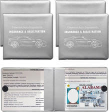4PCS Car Registration Insurance Holder, Vehicle Glove Box Car Organizer with Mag