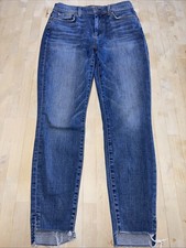 7 For All Mankind Jeans Womens 28 Blue The Ankle Skinny High Waisted Distressed