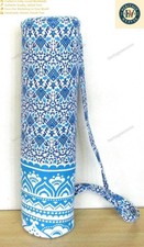 Indian Mandala Blue Yoga Mat Hippie Carrier Gym Bag With Shoulder Strap