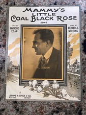 Vintage Sheet Music, Mammy's Little Coal Black Rose by Al Jolson - 1916