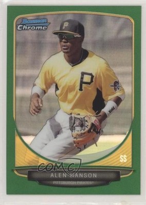 2013 Bowman Draft Top Prospects Chrome Green Refractor 53/75 Alen Hanson 0b5