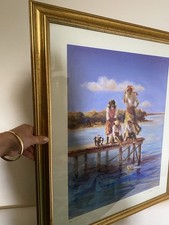 Limited Edition Lithograph Print  Judy Tabasco  “The Reckue” Large Signed 