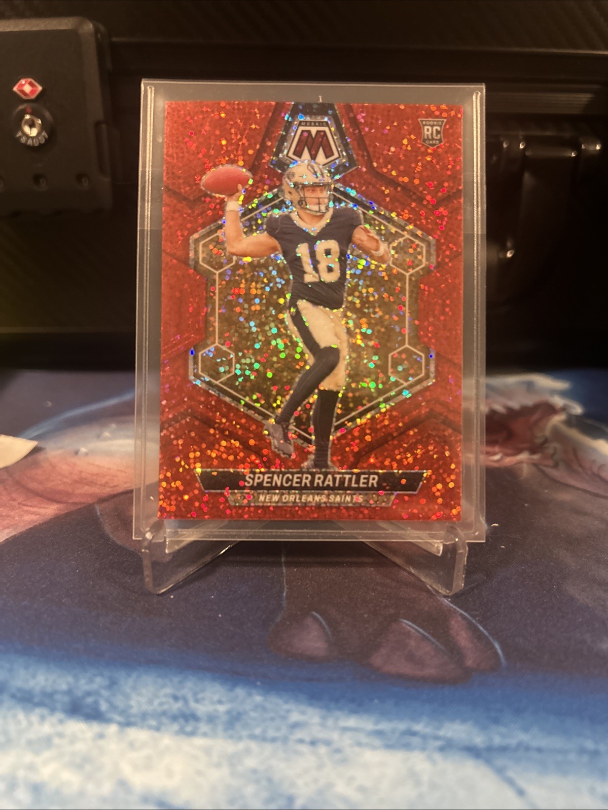 2024 Panini Mosaic Football Spencer Rattler (RC) #393 Red Sparkle Prizm