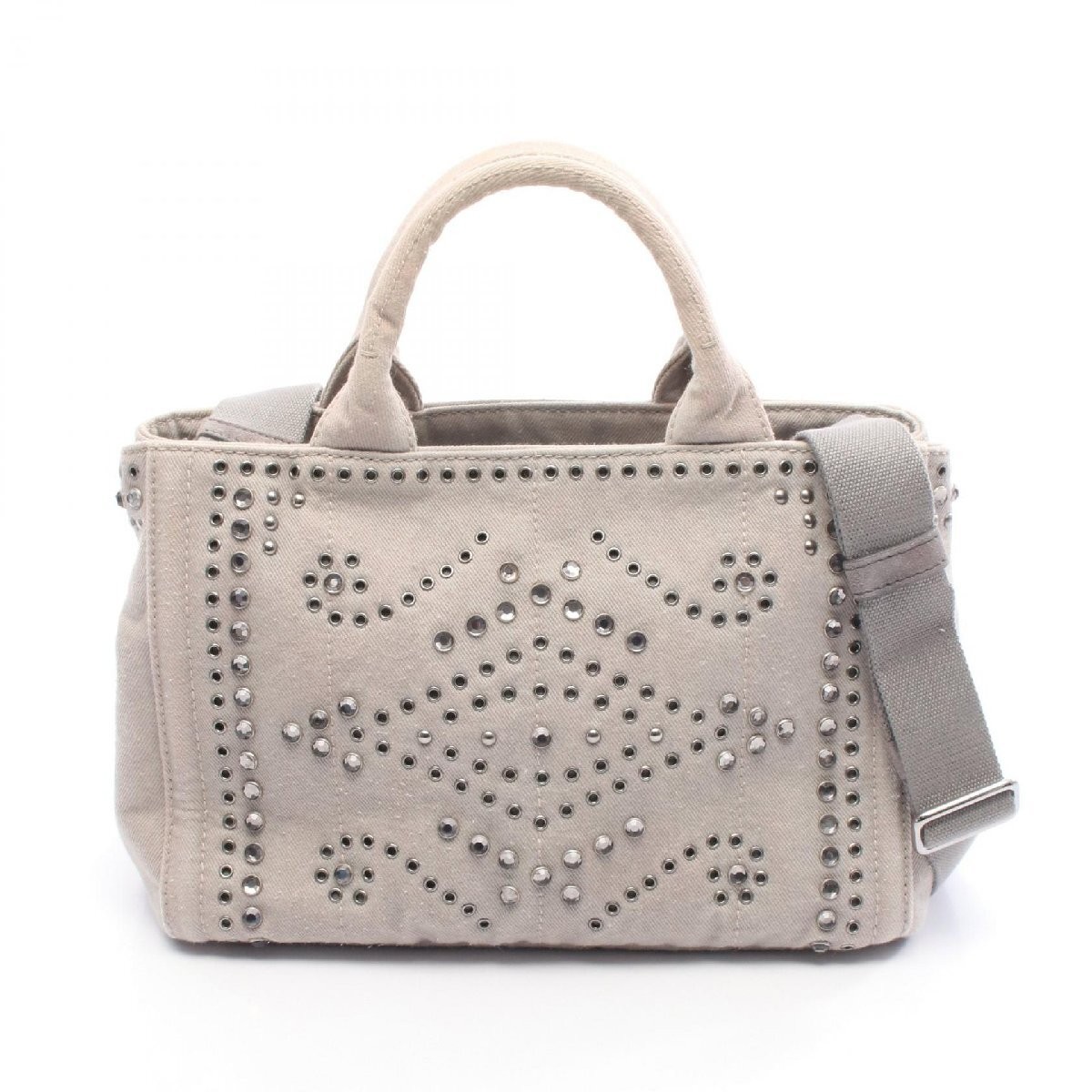 Prada DENIM CANAPA Canapa Mini  PRADA Denim Tote Bag Denim Canvas Used Ladies fr