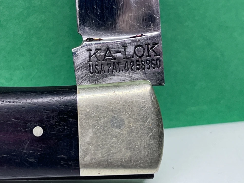 🔥🔥RARE KA-LOK 2228 Pocket Knife Japan KA-BAR Smooth Wood Handle MAKE OFFER🔥🔥 - Image 2 of 4