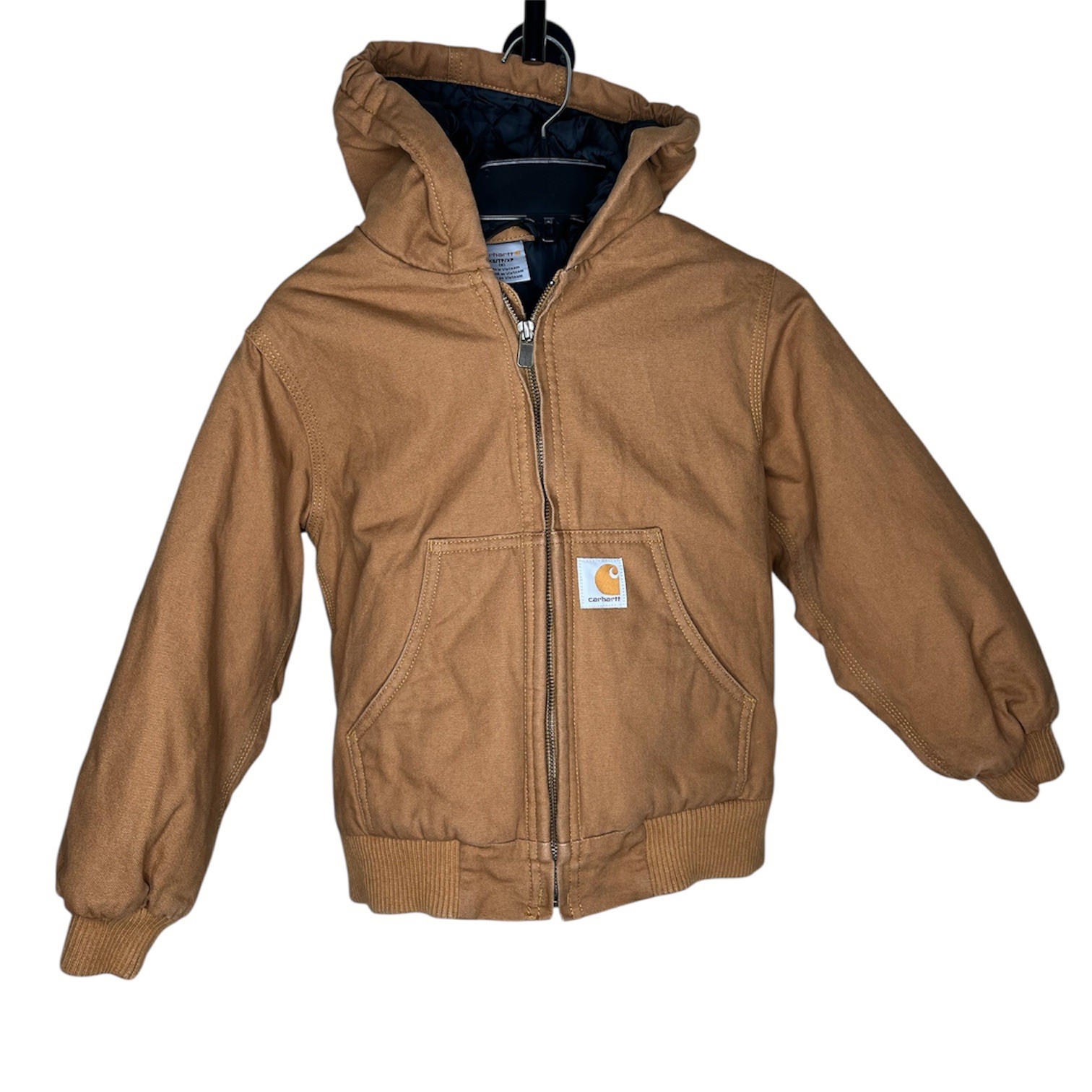 Carhartt Youth Canvas Hooded Quilt Lined Jacket