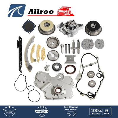 For GM Ecotec 2.4L Timing Chain Kit VCT Selenoid Actuator Gear Oil & Water Pump