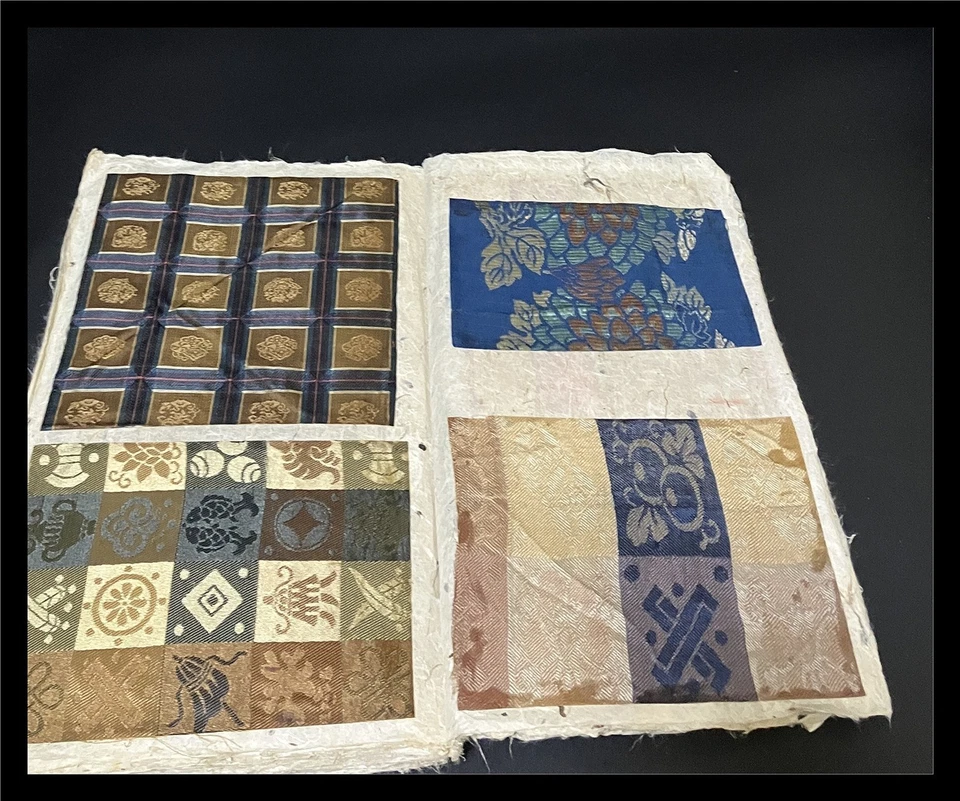 Antiguo libro textil japonés muestra Edo fabricks kimono Foto 3 de 4