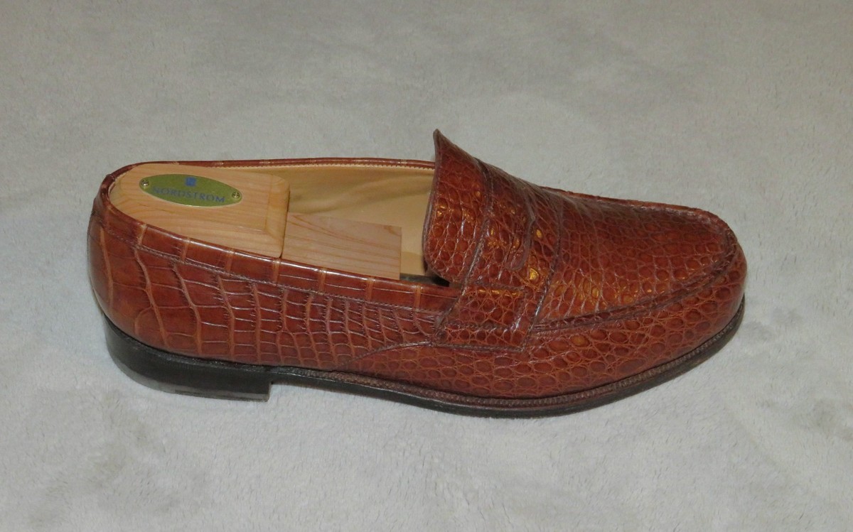 J.M. Weston 180 Brown Crocodile Leather Loafers US 9.5 D Men main image 3